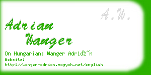adrian wanger business card